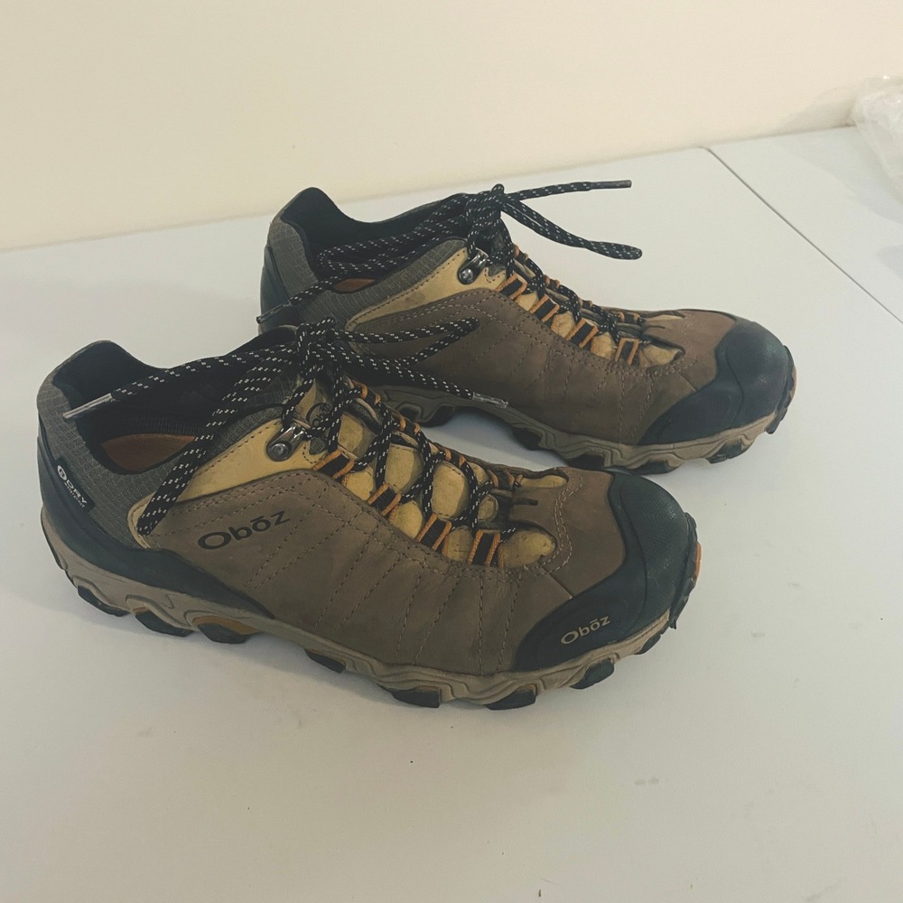 Oboz B DRY Mens 11 Brown Waterproof Low Hiking Trail Shoes Gorpcore Leather